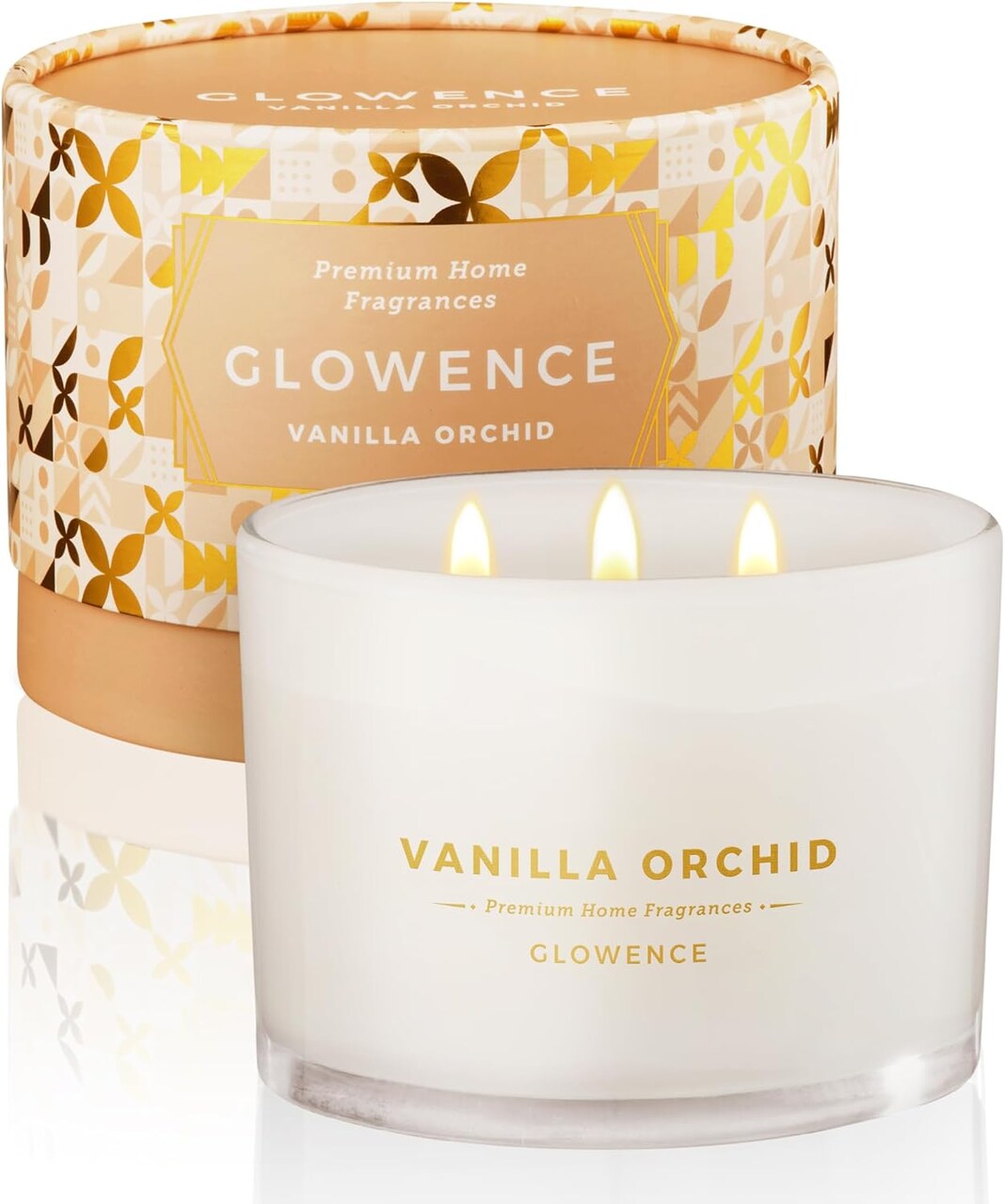 Vanilla Scented Candle - 100% Natural Soy Wax - Large 3 Wick Jar Candle - Up to 40 Hours Burning Time - Aromatherapy Candles for Home - Housewarming Gift for Men and Women